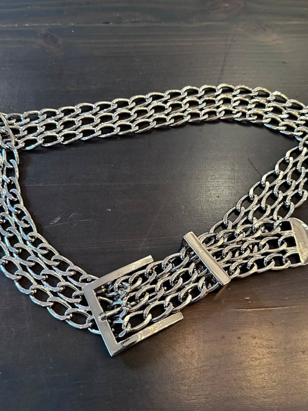Heavy Silver Chain Metal Belt | Adjustable Belt | Fits Up to 34–35" - Picture 7 of 7